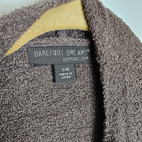 Barefoot Dreams‎ cozychic Brown Open Front Cardigan Sweater Pockets S/M EUC - Picture 2 of 12